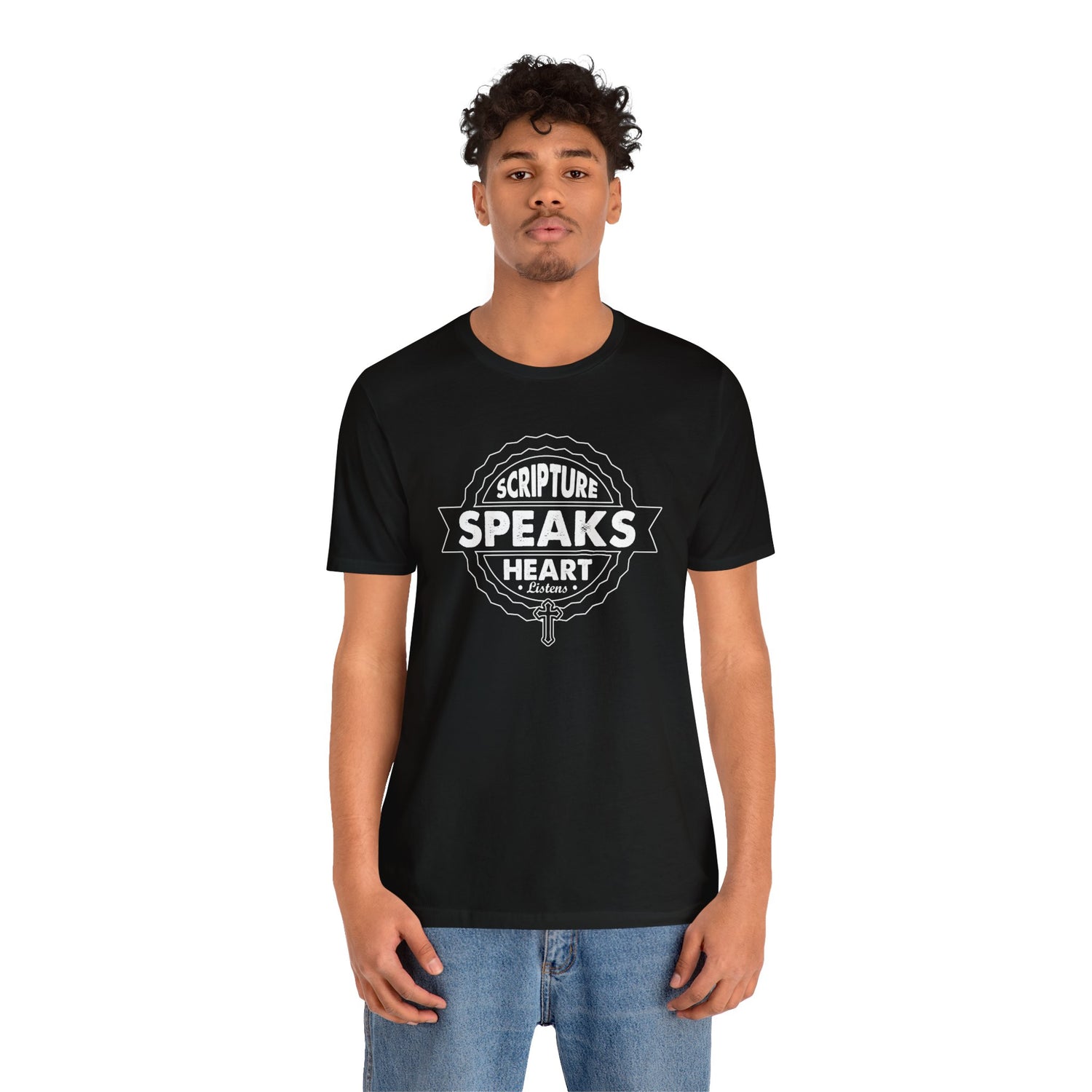 Scripture Speaks Heart Unisex Jersey Short Sleeve Tee