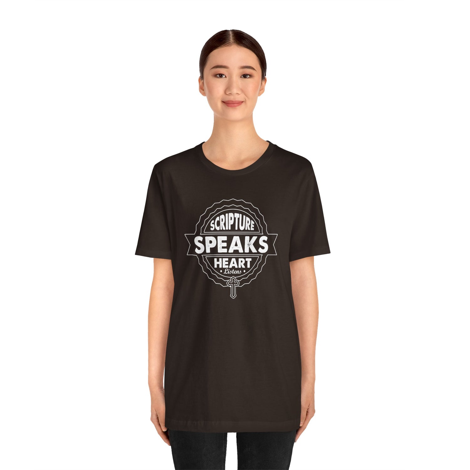 Scripture Speaks Heart Unisex Jersey Short Sleeve Tee