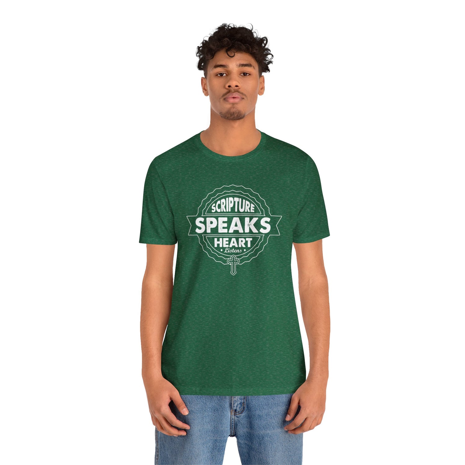 Scripture Speaks Heart Unisex Jersey Short Sleeve Tee