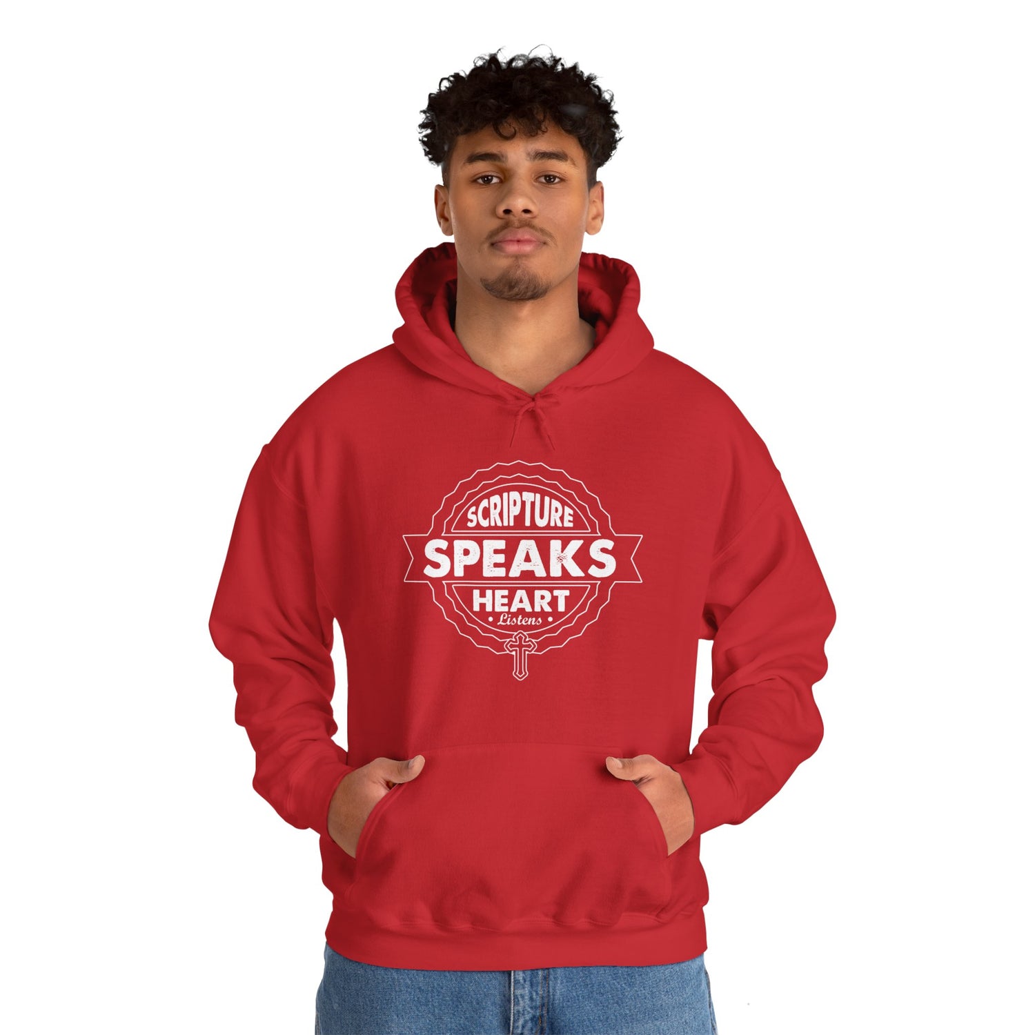 Scripture Speaks Heart Heavy Blend™ Hooded Sweatshirt