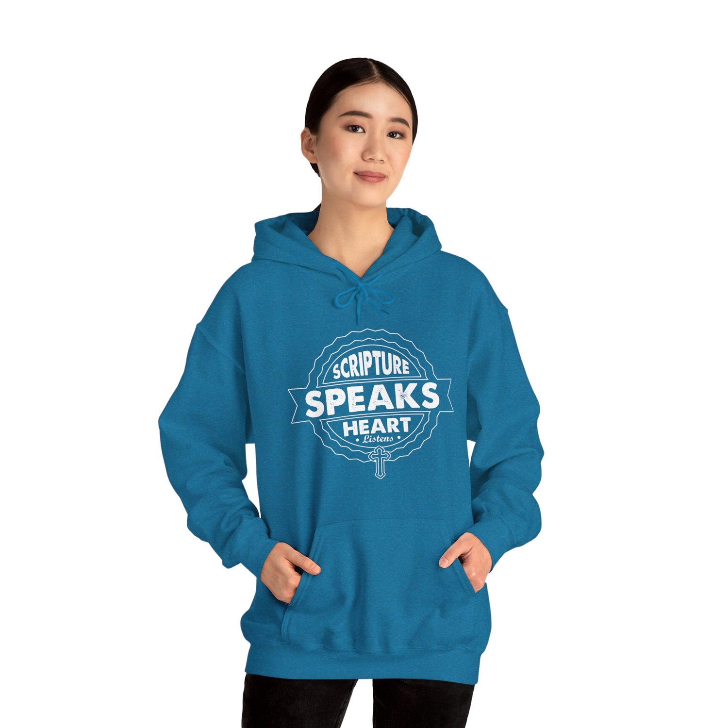 Scripture Speaks Heart Heavy Blend™ Hooded Sweatshirt