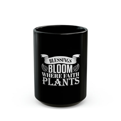 Bloom Black Mug