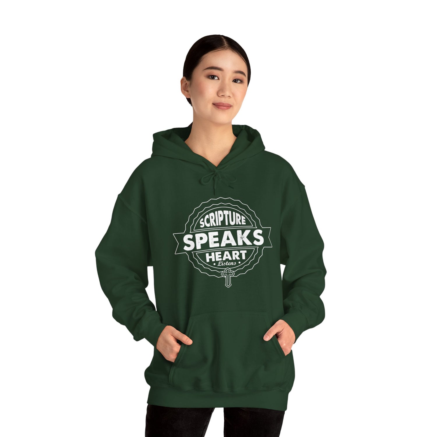 Scripture Speaks Heart Heavy Blend™ Hooded Sweatshirt