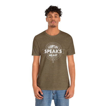 Scripture Speaks Heart Unisex Jersey Short Sleeve Tee