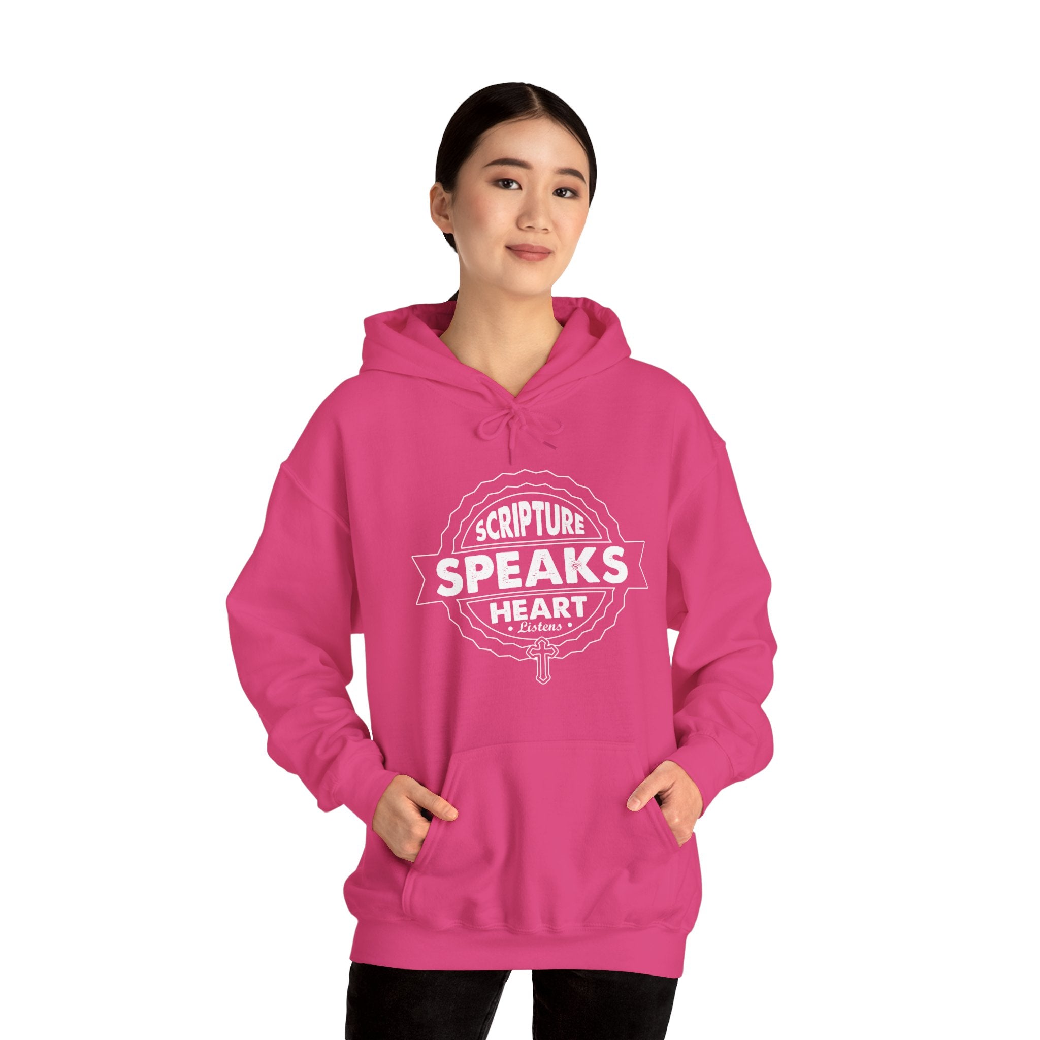 Scripture Speaks Heart Heavy Blend™ Hooded Sweatshirt