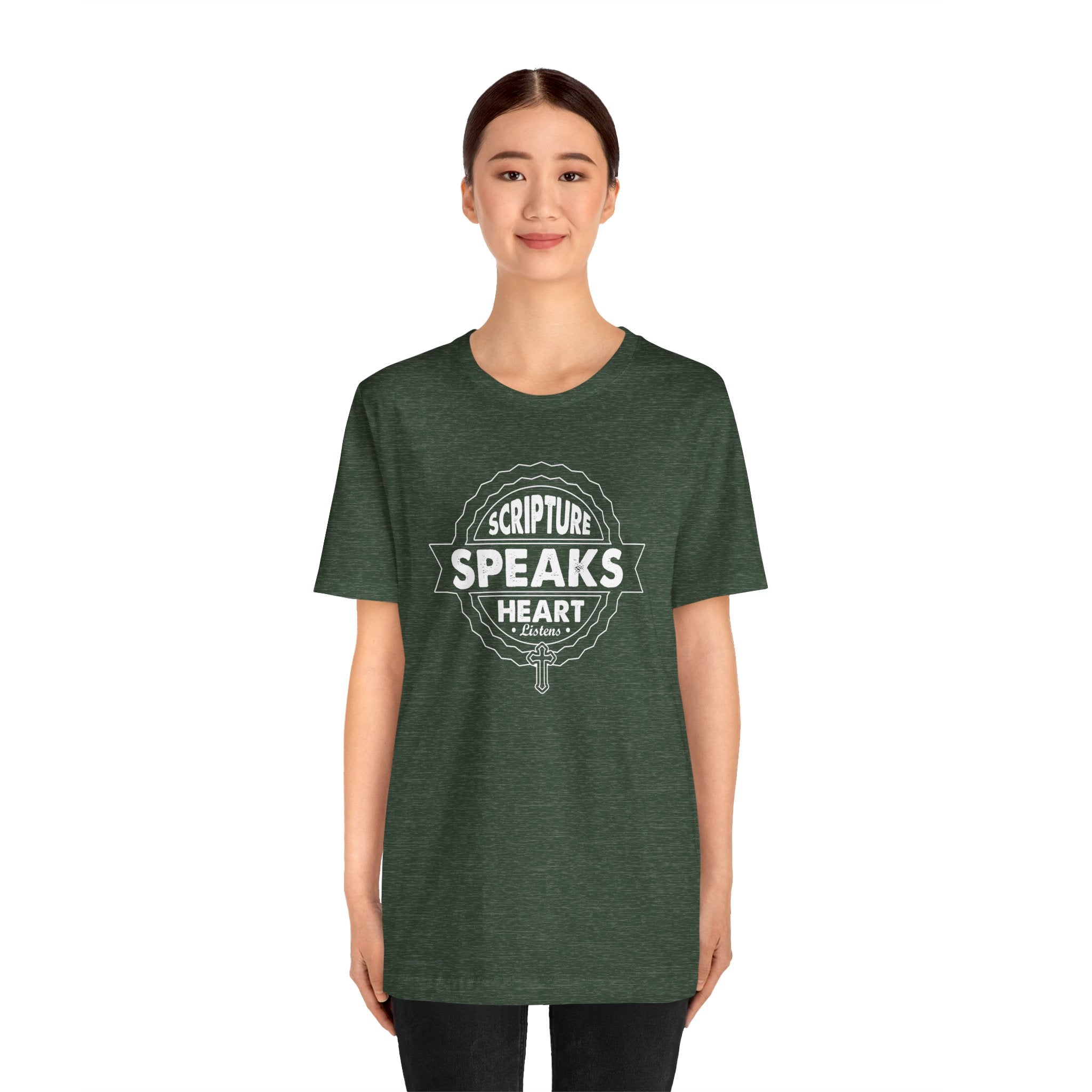 Scripture Speaks Heart Unisex Jersey Short Sleeve Tee