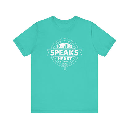 Scripture Speaks Heart Unisex Jersey Short Sleeve Tee