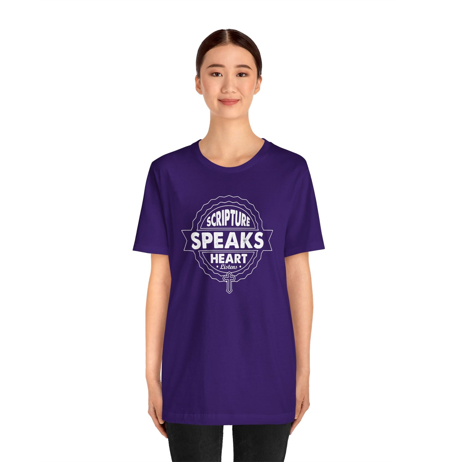 Scripture Speaks Heart Unisex Jersey Short Sleeve Tee