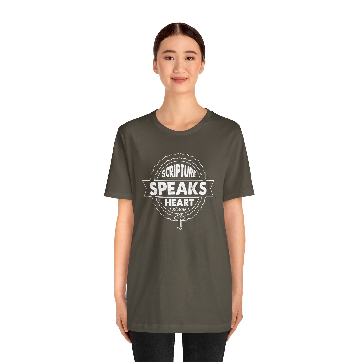 Scripture Speaks Heart Unisex Jersey Short Sleeve Tee