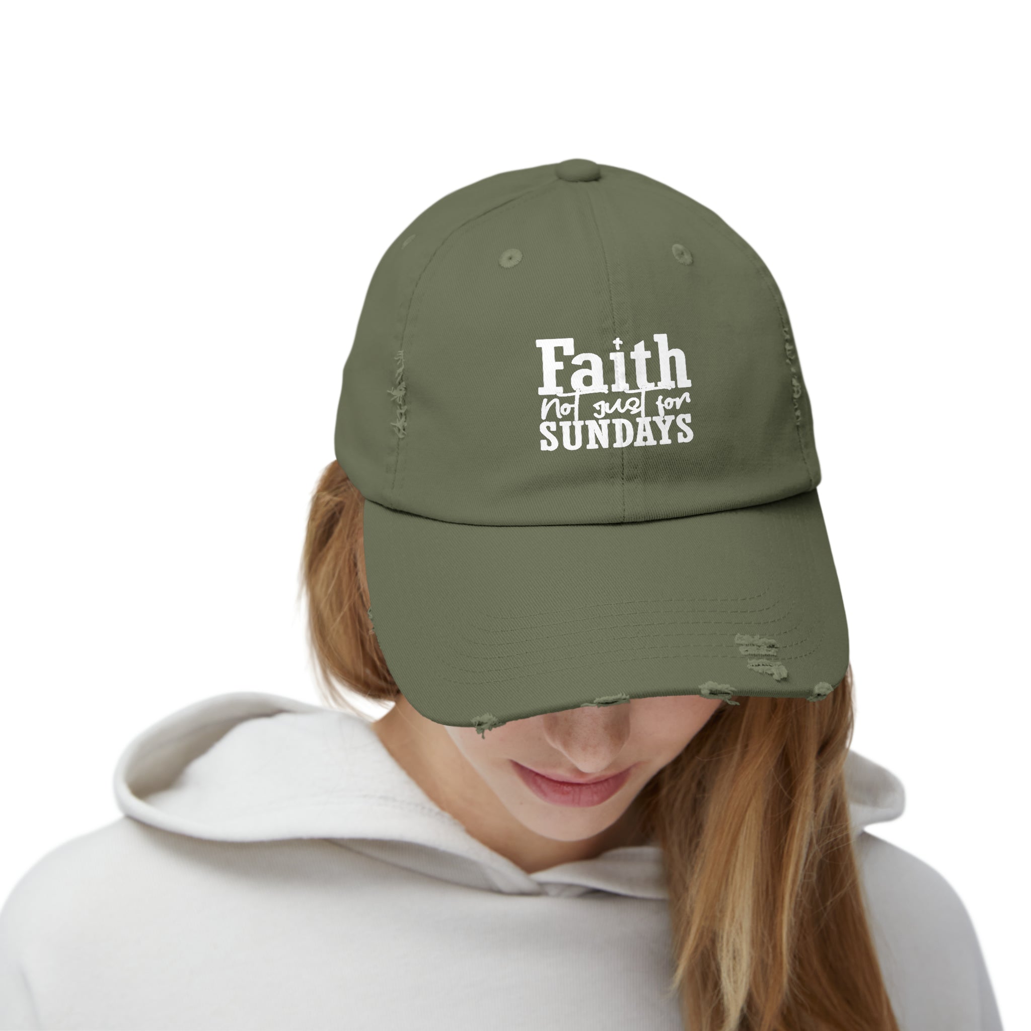 Faith Unisex Distressed Cap