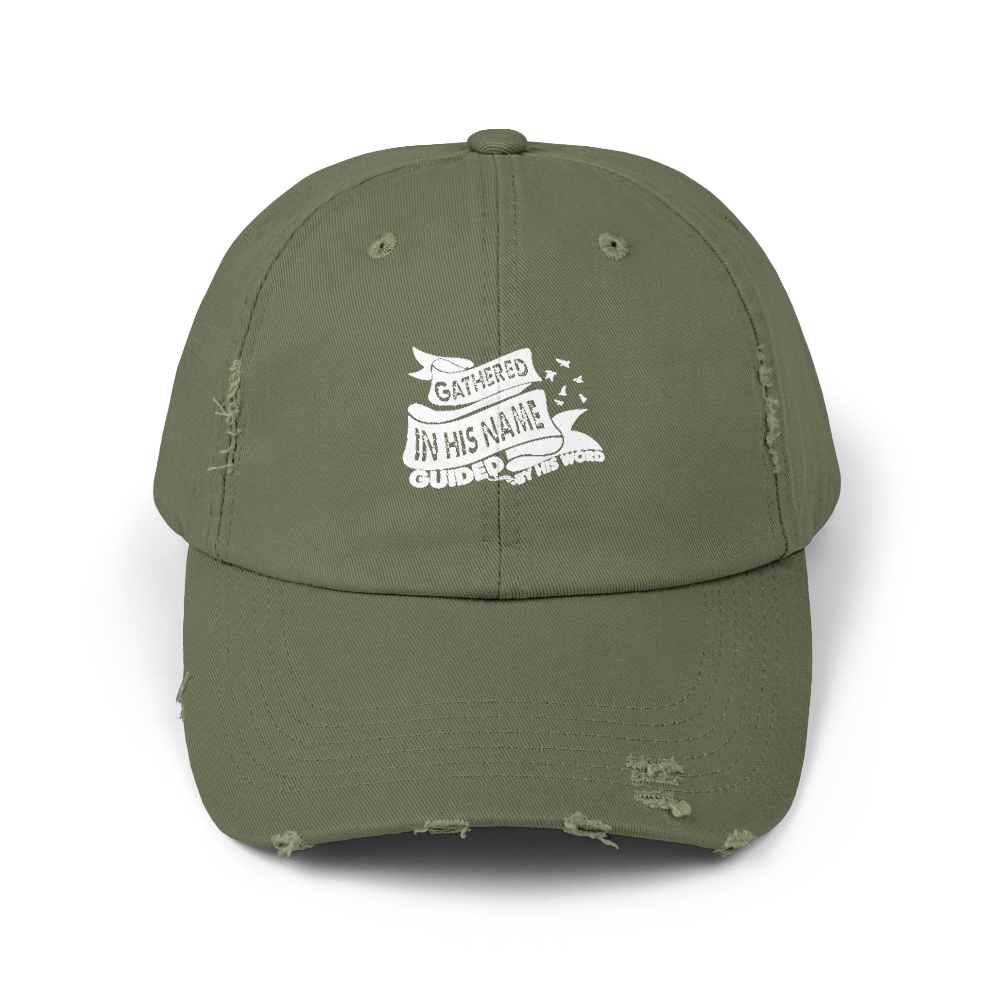 In His Name Unisex Distressed Cap