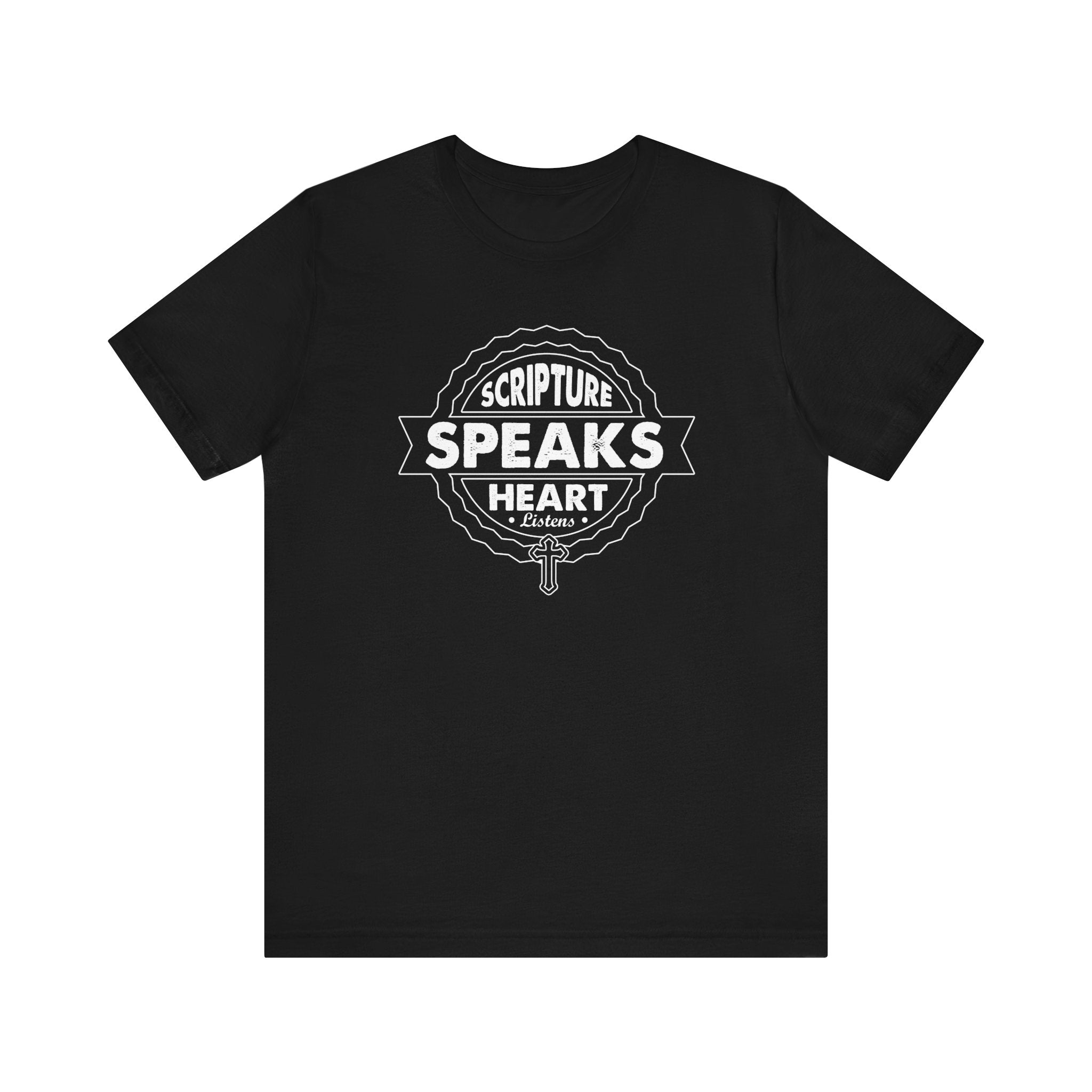 Scripture Speaks Heart Unisex Jersey Short Sleeve Tee