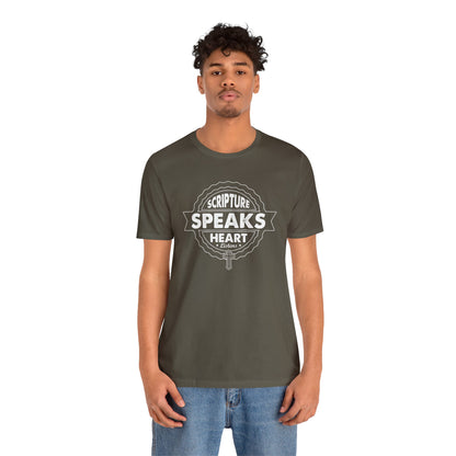 Scripture Speaks Heart Unisex Jersey Short Sleeve Tee