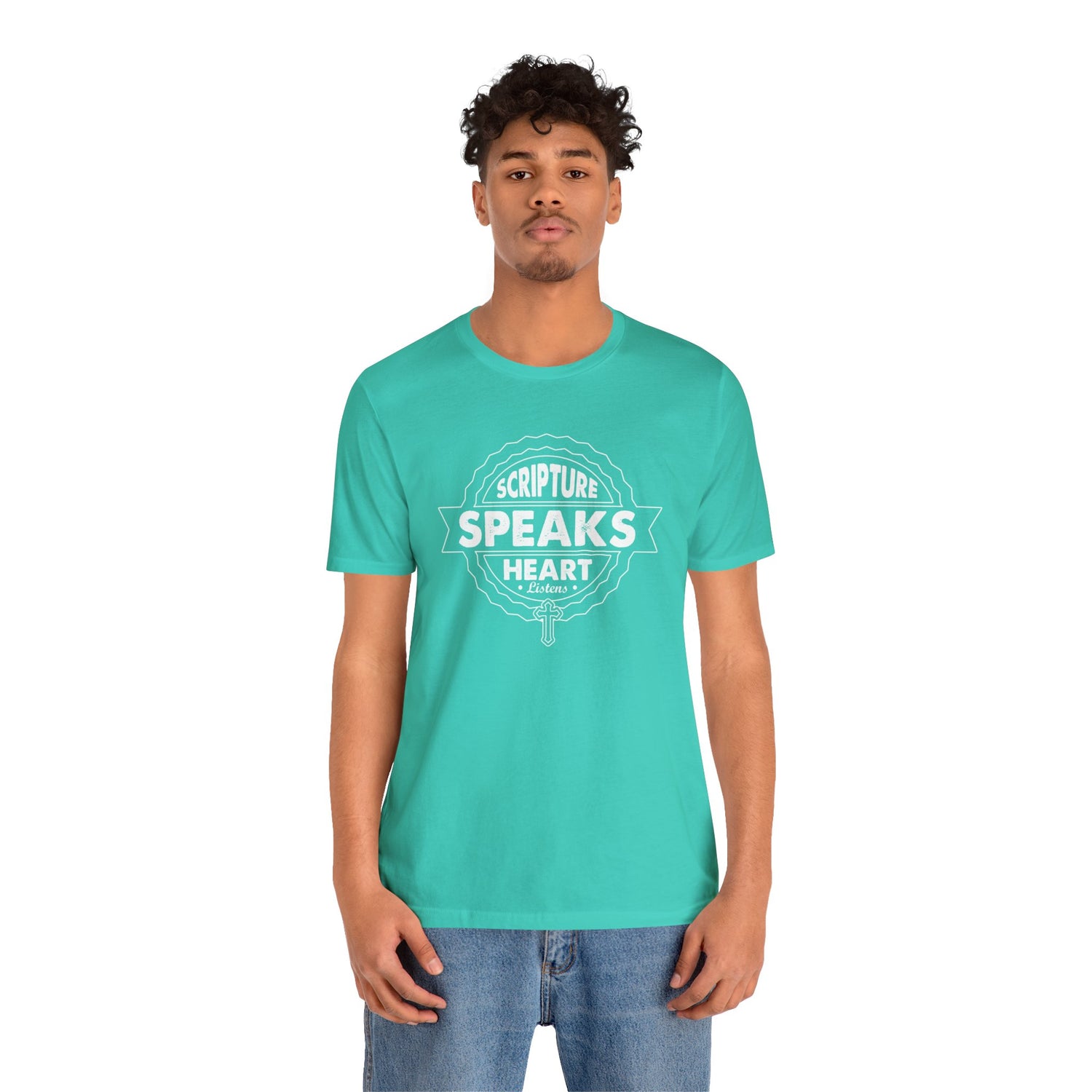 Scripture Speaks Heart Unisex Jersey Short Sleeve Tee