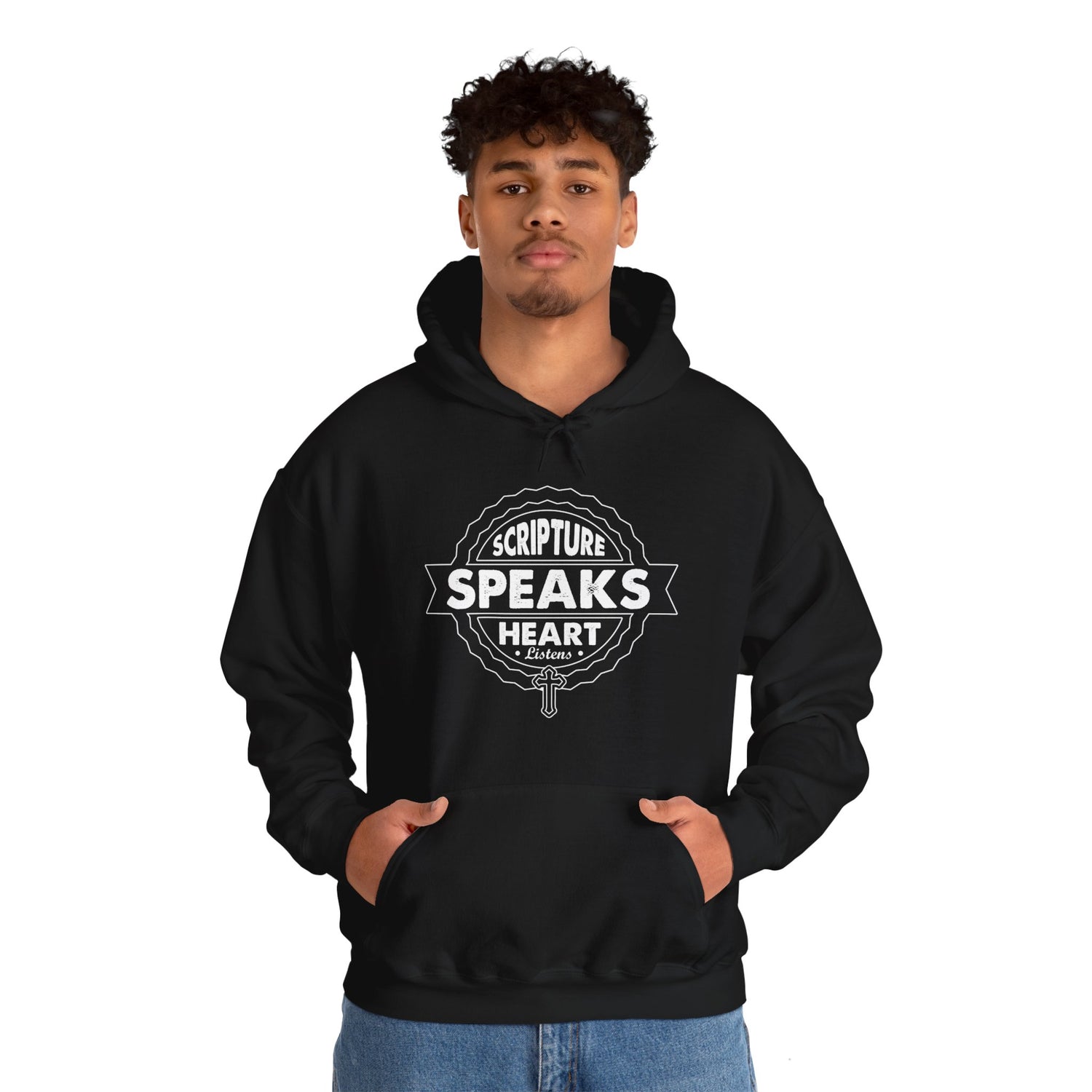 Scripture Speaks Heart Heavy Blend™ Hooded Sweatshirt