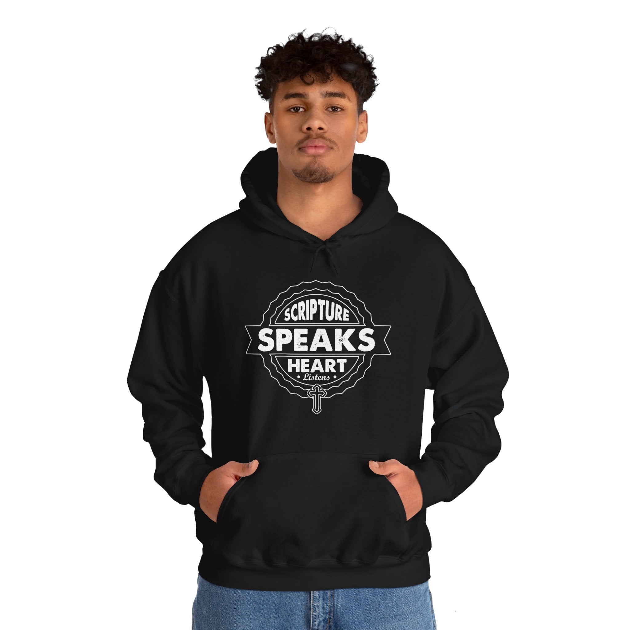 Scripture Speaks Heart Heavy Blend™ Hooded Sweatshirt