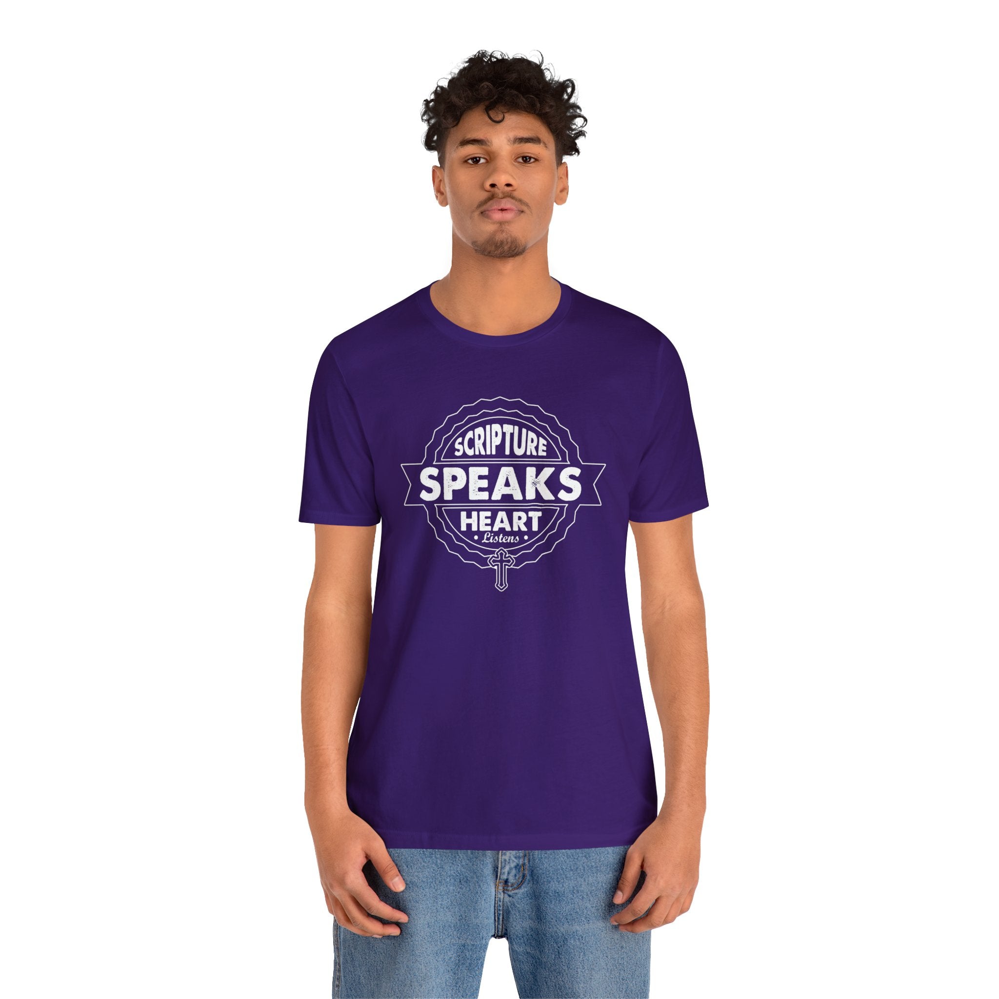 Scripture Speaks Heart Unisex Jersey Short Sleeve Tee