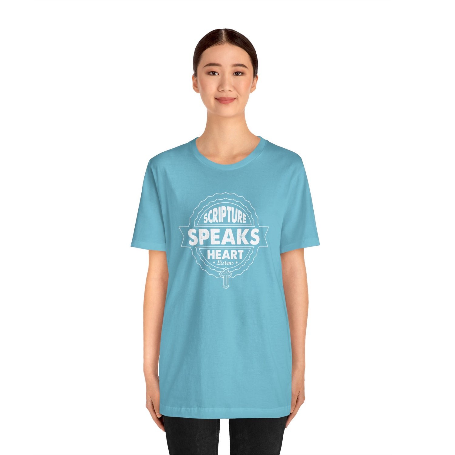 Scripture Speaks Heart Unisex Jersey Short Sleeve Tee