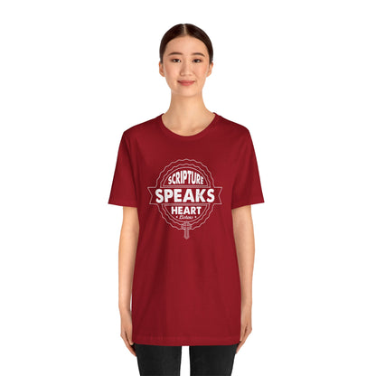 Scripture Speaks Heart Unisex Jersey Short Sleeve Tee