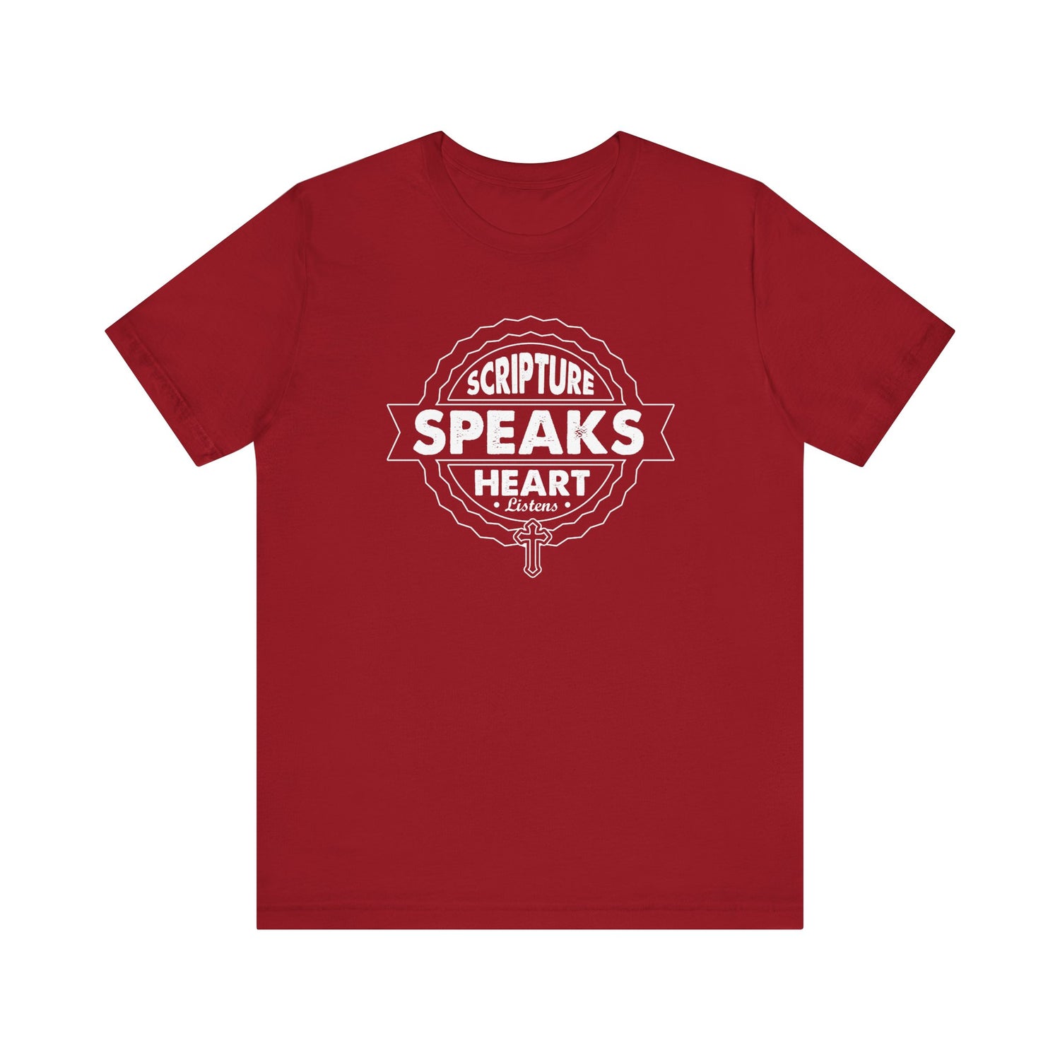 Scripture Speaks Heart Unisex Jersey Short Sleeve Tee