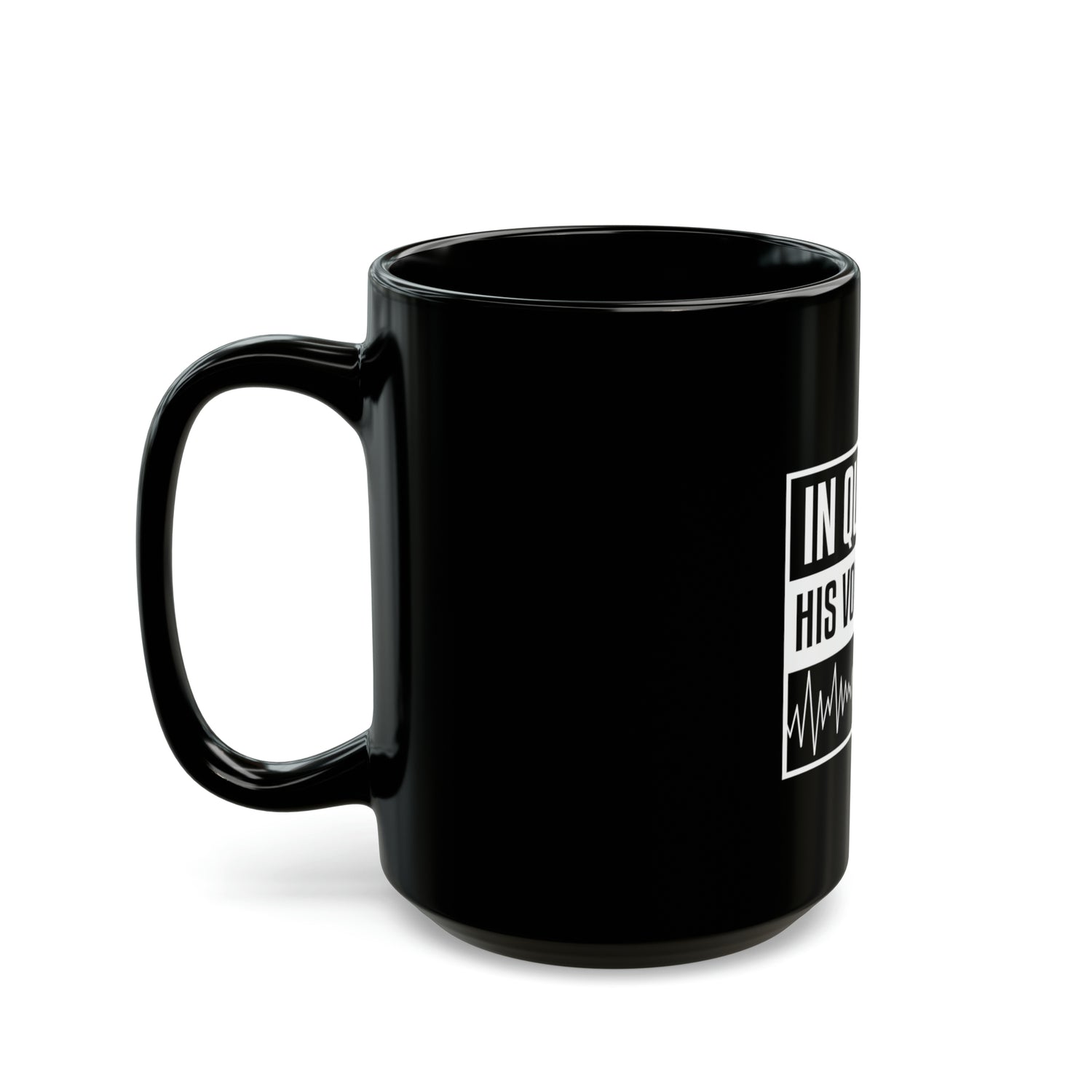 IN QUIETNESS Black Mug