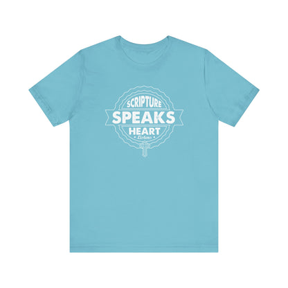 Scripture Speaks Heart Unisex Jersey Short Sleeve Tee