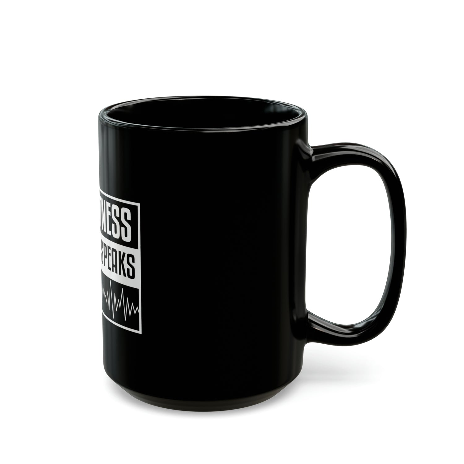 IN QUIETNESS Black Mug