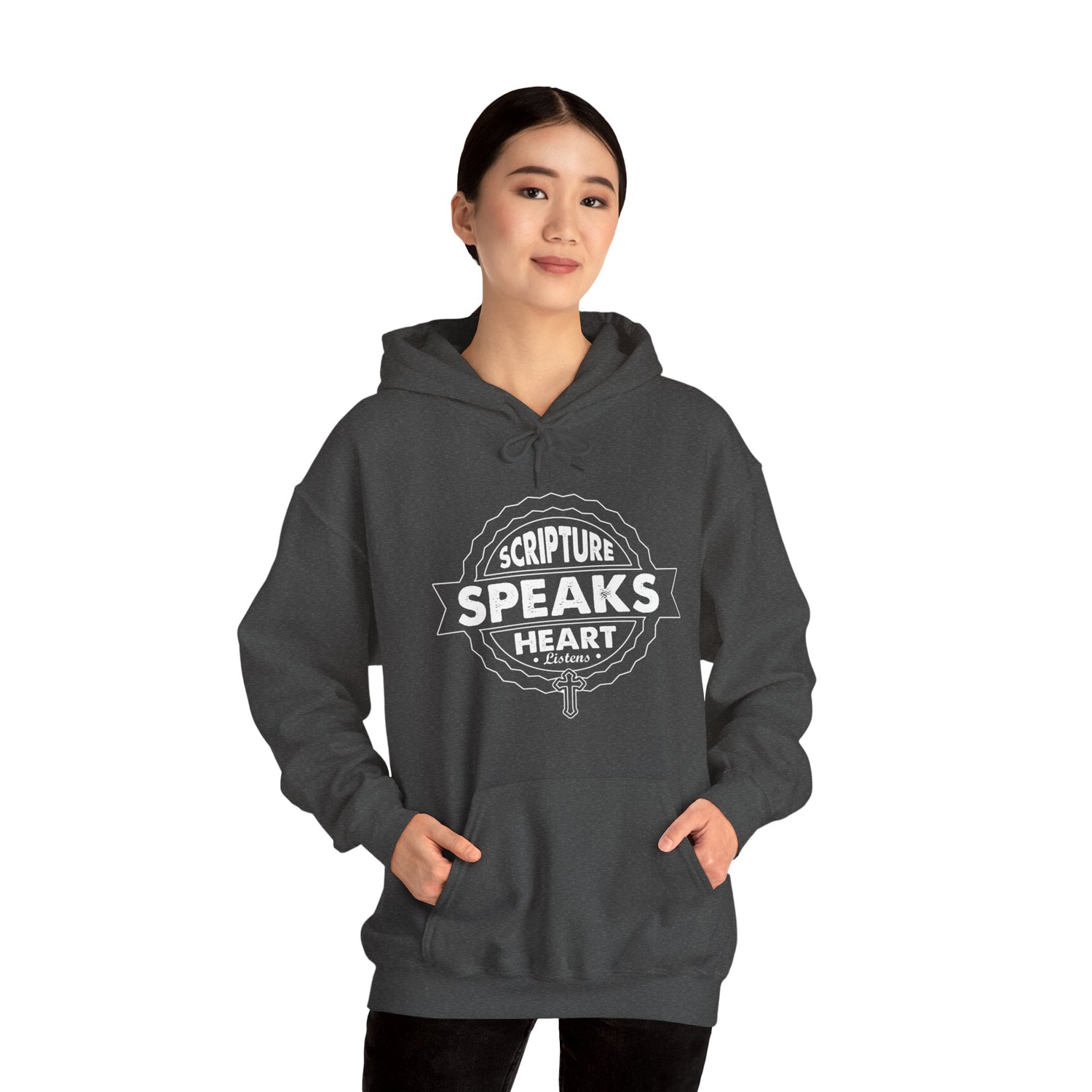 Scripture Speaks Heart Heavy Blend™ Hooded Sweatshirt