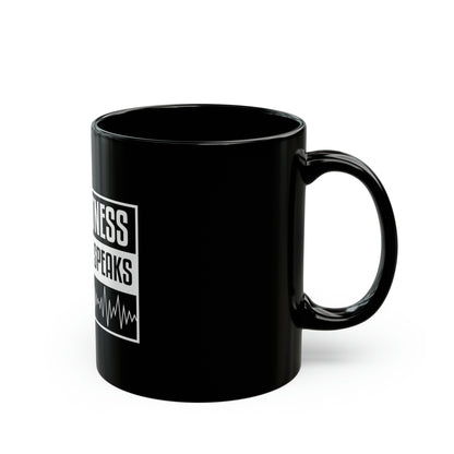 IN QUIETNESS Black Mug