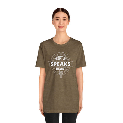 Scripture Speaks Heart Unisex Jersey Short Sleeve Tee