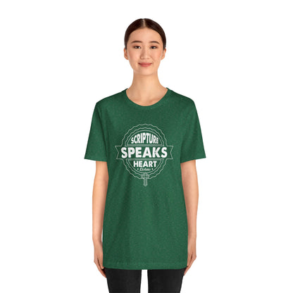 Scripture Speaks Heart Unisex Jersey Short Sleeve Tee