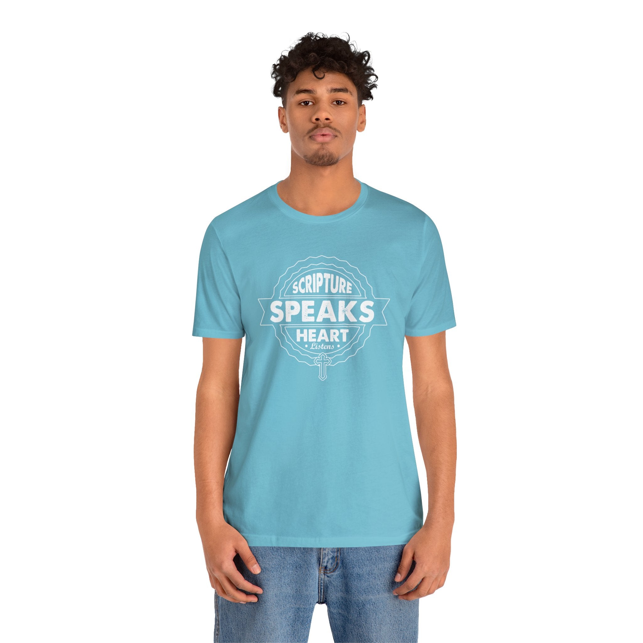 Scripture Speaks Heart Unisex Jersey Short Sleeve Tee